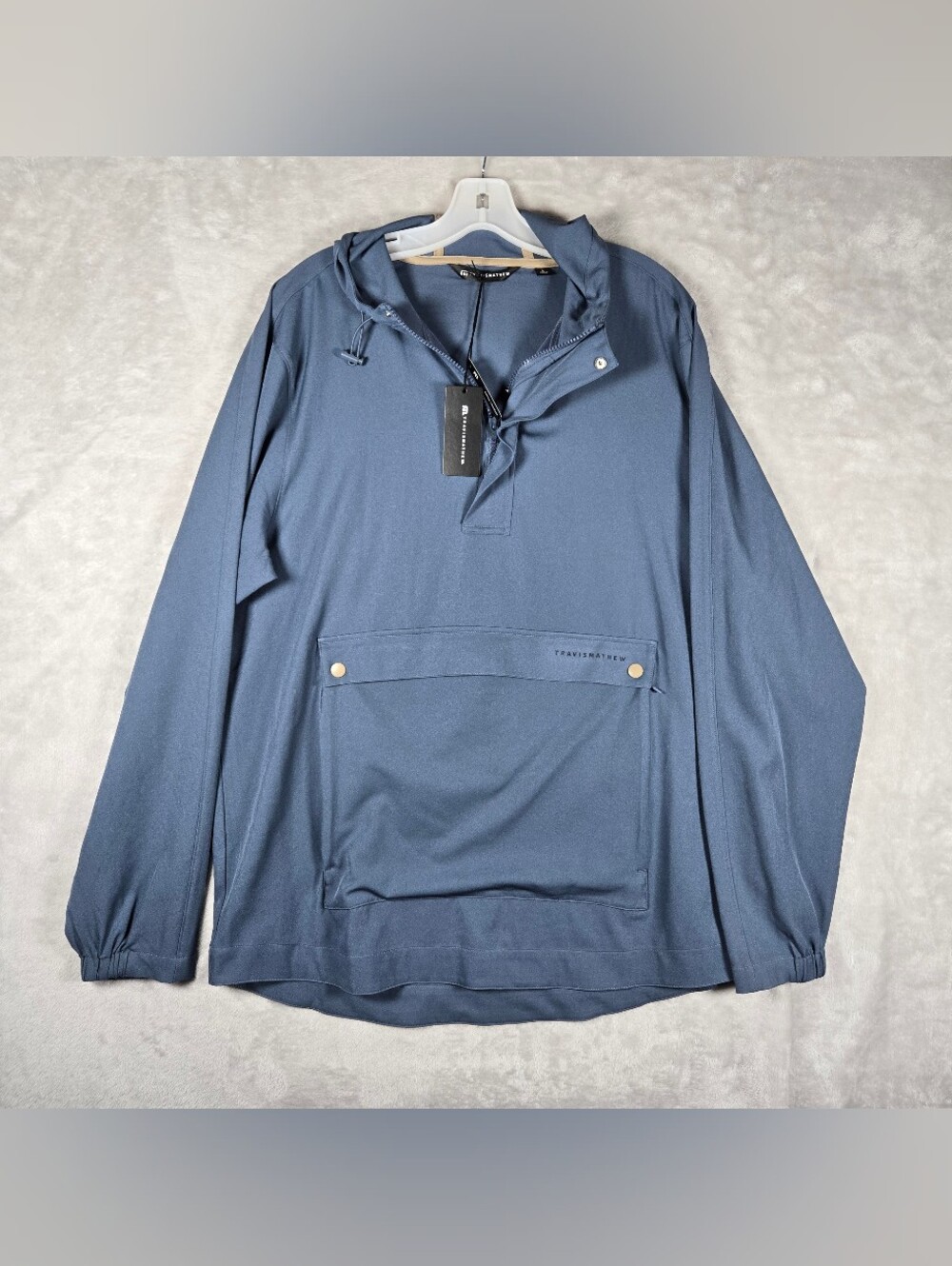 Travis Mathew On Me Quarter Zip Mens Size Large L Blue Performance Pullover NWT